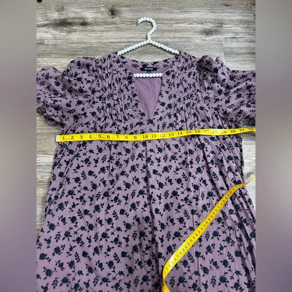 Madewell Tillie Puff-Sleeve Mini Dress in Shadow Blooms Size M-L - Picture 12 of 12